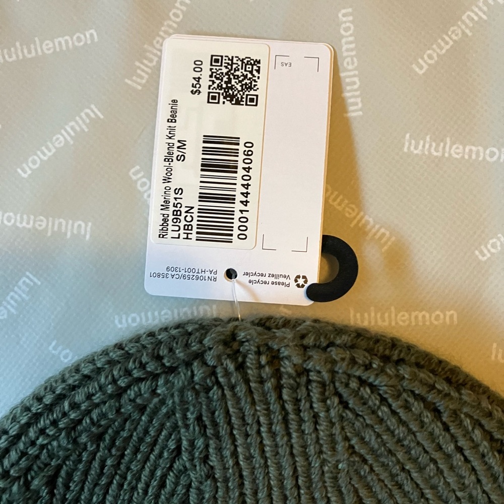NWT Lululemon Ribbed Merino Wool-Blend Knit Beanie, S/M, Heathered Carob Brown - Picture 3 of 4